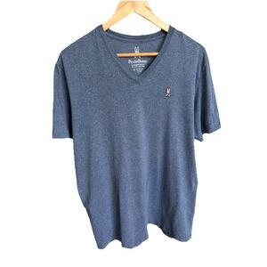 Psycho Bunny Shirt Men's 6 Blue Logo Short Sleeve Pima Cotton Golf Large